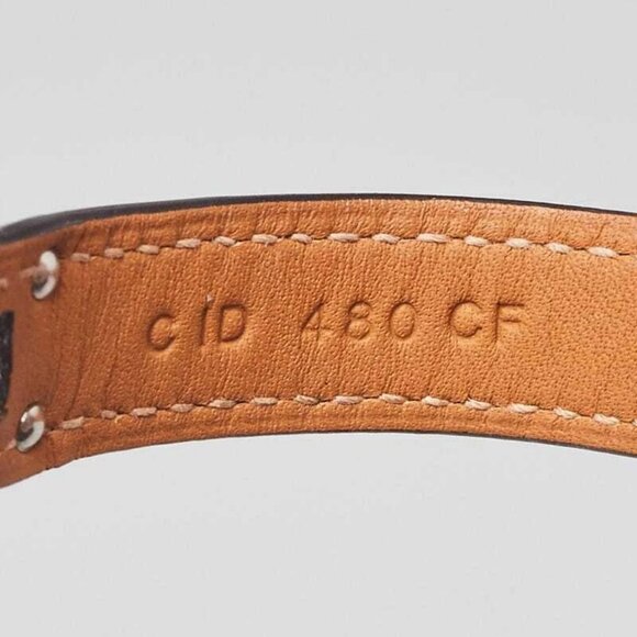 Hermes Ombre Lizard Palladium Plated Kelly Double Tour Bracelet Size T2 - Picture 9 of 10